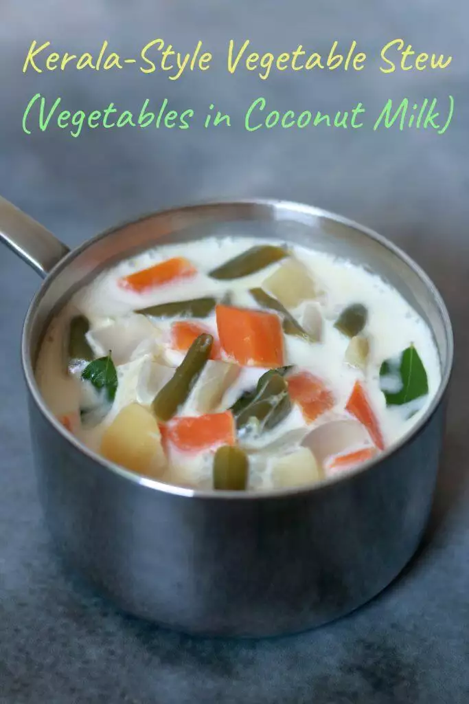 Kerala Style Vegetable Stew or mixed vegetables in coconut milk