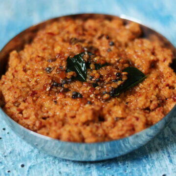 Palli Pachadi is the vegan, gluten-free Andhra Peanut Chutney eaten with rice or rice-based dishes like Pulagam