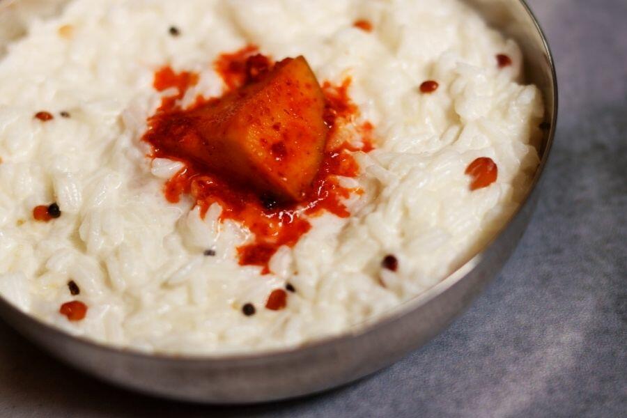 Mavinakayi Uppinakayi is a no oil, water-based, spicy mango pickle that is best enjoyed with Curd Rice