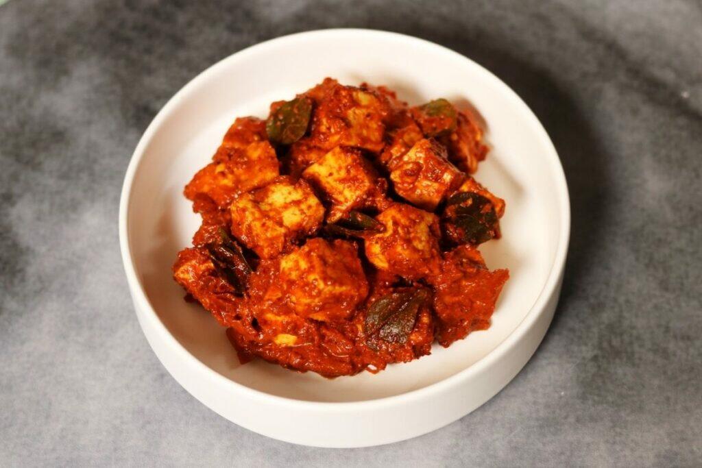 A Bowl of Paneer Ghee Roast from Mangalore