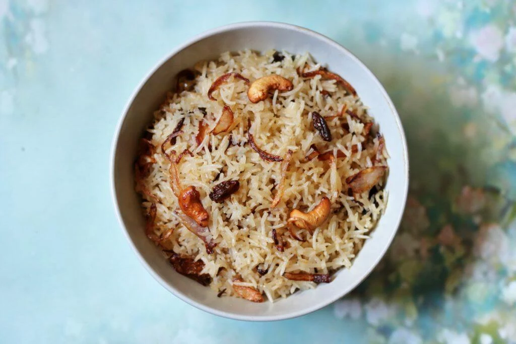 The delicious, aromatic and rich Ghee Rice from Kerala called Nei Choru