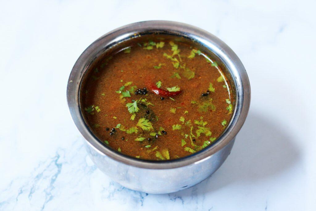 Vamu Charu or Omam Rasam uses carom seeds or Ajwain as an ingredient. This rasam is particularly eaten when you have indigestion or to prevent it. 