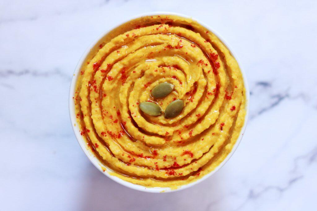 Pumpkin Hummus is a delicious variation of the classic Mediterranean Hummus.