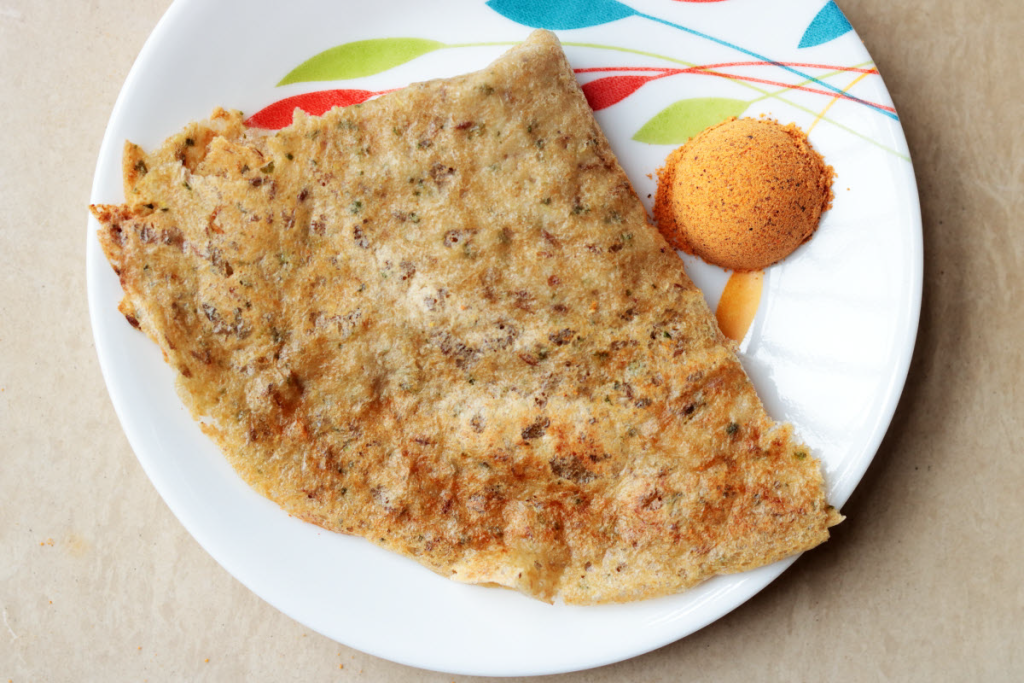The easy to make, crisp Oats Dosa that is low-calorie, vegan, gluten-free AND low-potassium.