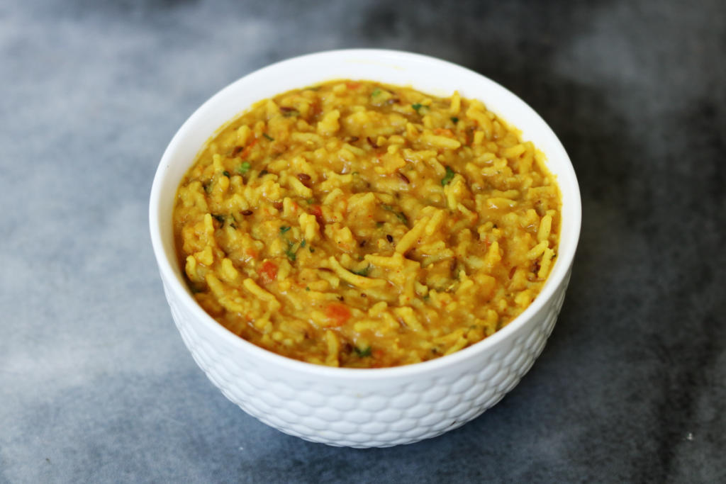 Restaurant Style (or Dhaba Style) Dal Khichdi made with lentils and rice. 