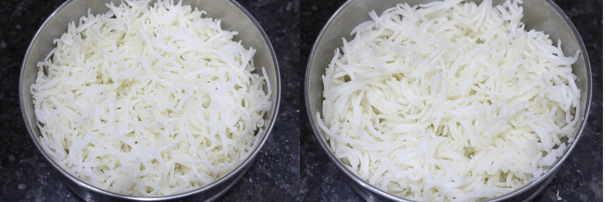 Cooked and mixed basmati rice