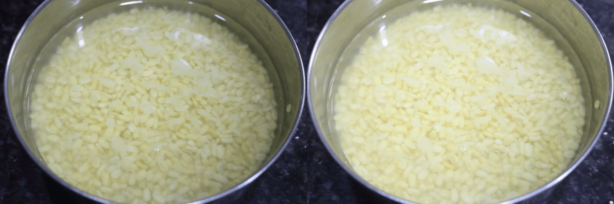 Soak the moong dal for 1 hour.