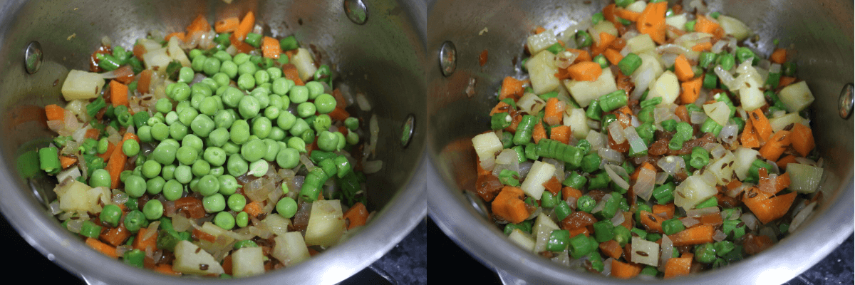 Add peas and mix well.