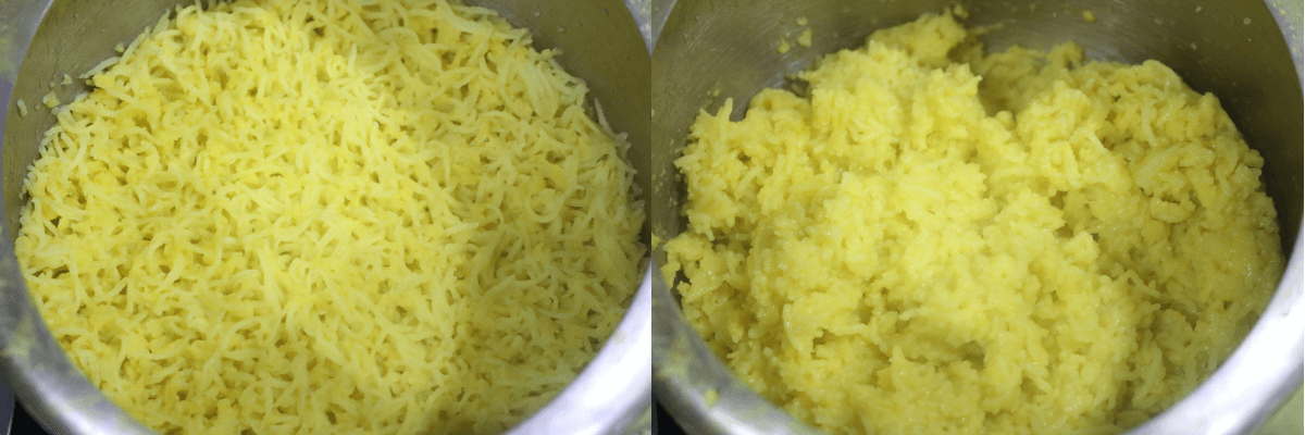 Cooked and mashed dal and rice mix.