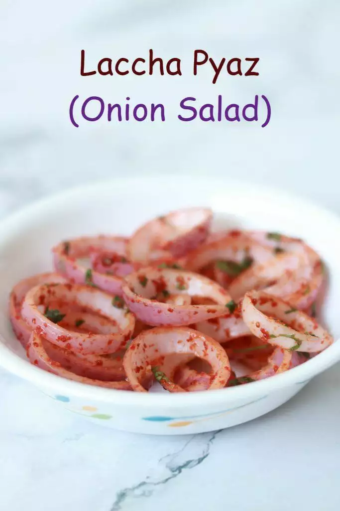 Laccha Pyaz or Laccha Onion, an Indian Onion Salad