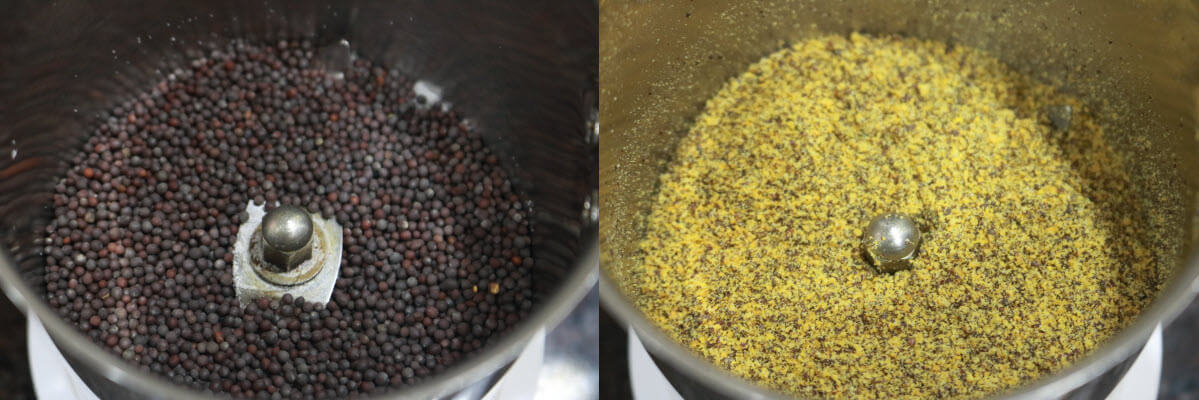 Mustard seeds ground to a coarse powder.