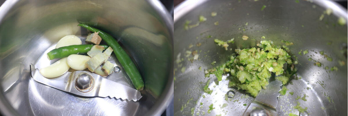 The ground ginger-garlic-chilli paste