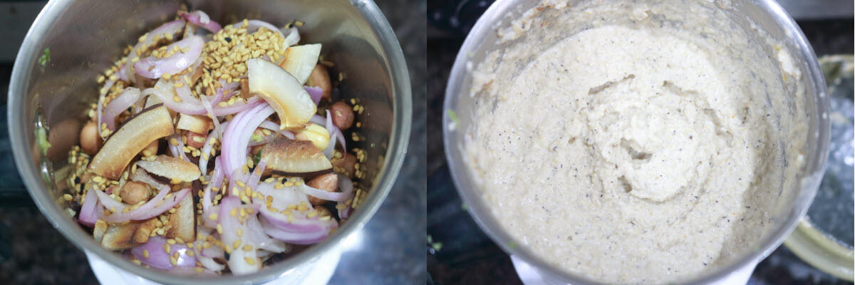 The ground masala for the gravy.
