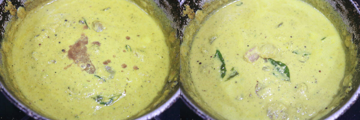 Add the tamarind juice to the onion salan and simmer for a couple of minutes.