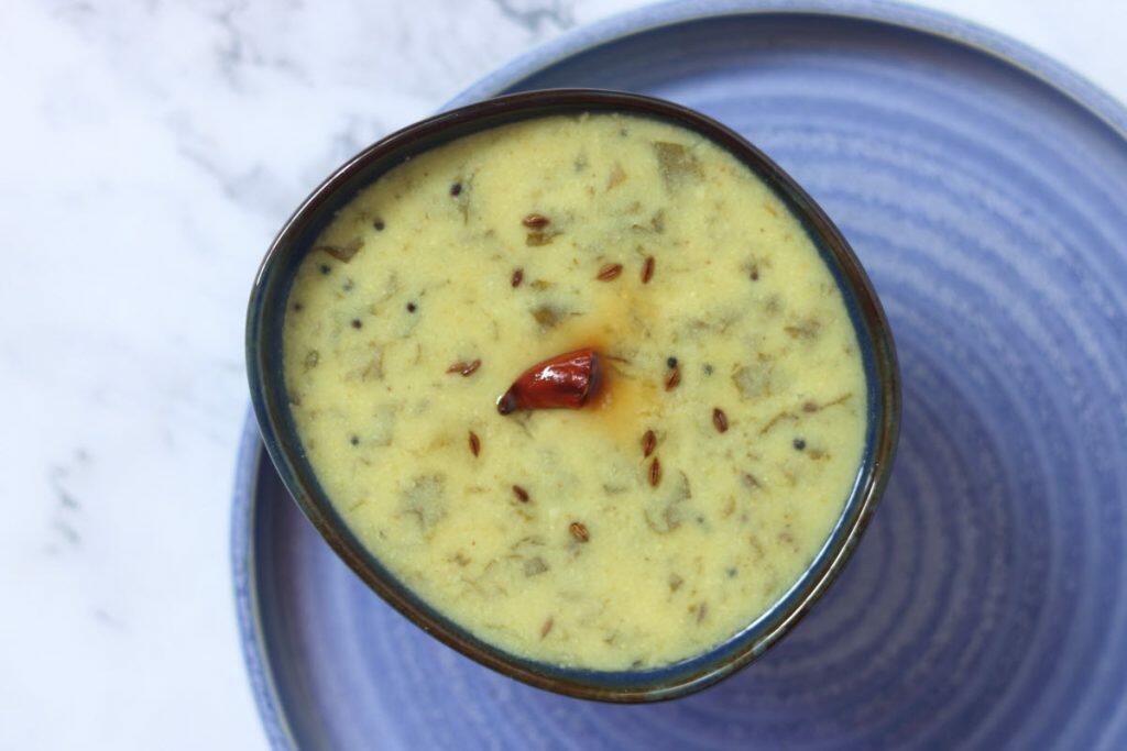 Chukka Kura Majjiga Pulusu: Andhra Kadhi with Khatta Palak