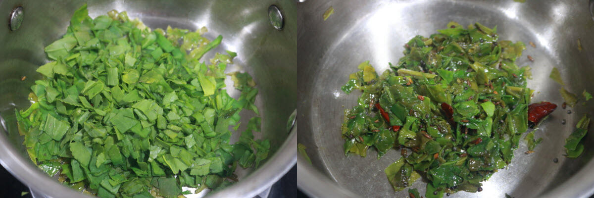 Sorrel mixed into the tempering till it is wilted.