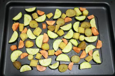 Vegetables ready for roasting