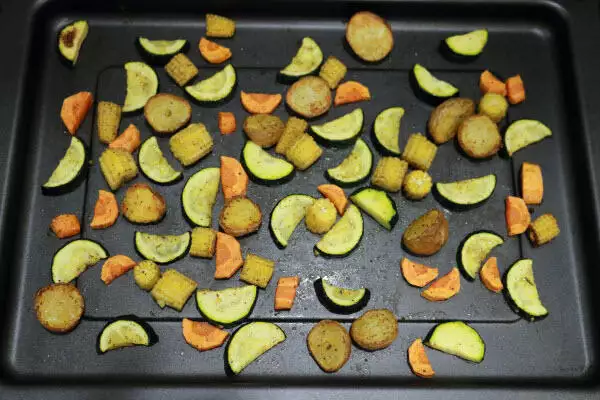 Partly roasted vegetables