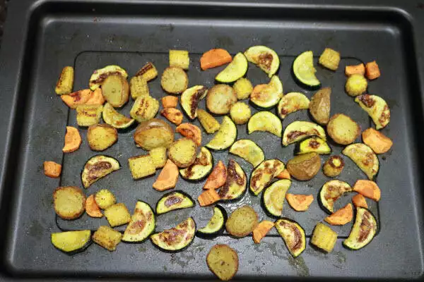 The ready to eat roasted vegetables