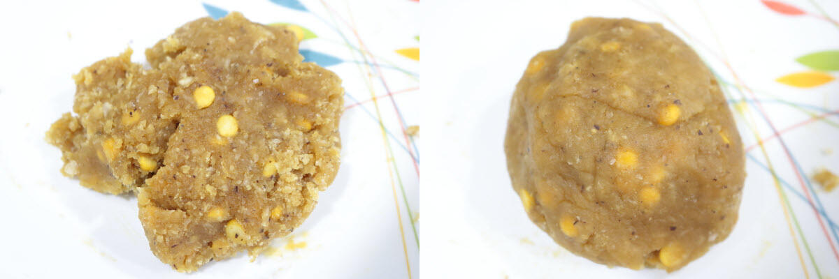 The dough shaped into a ball.