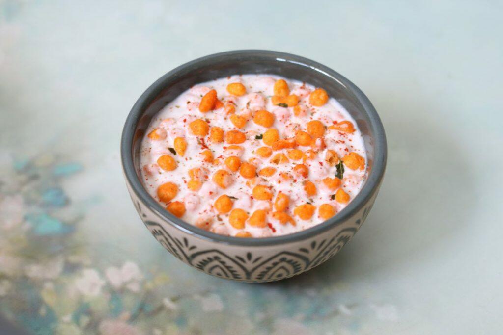 Boondi Raita to accompany Biryani, Pulav or even rotis.