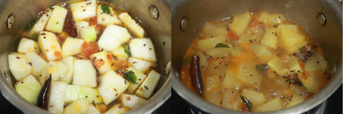 Cooked Ash Gourd Pieces.