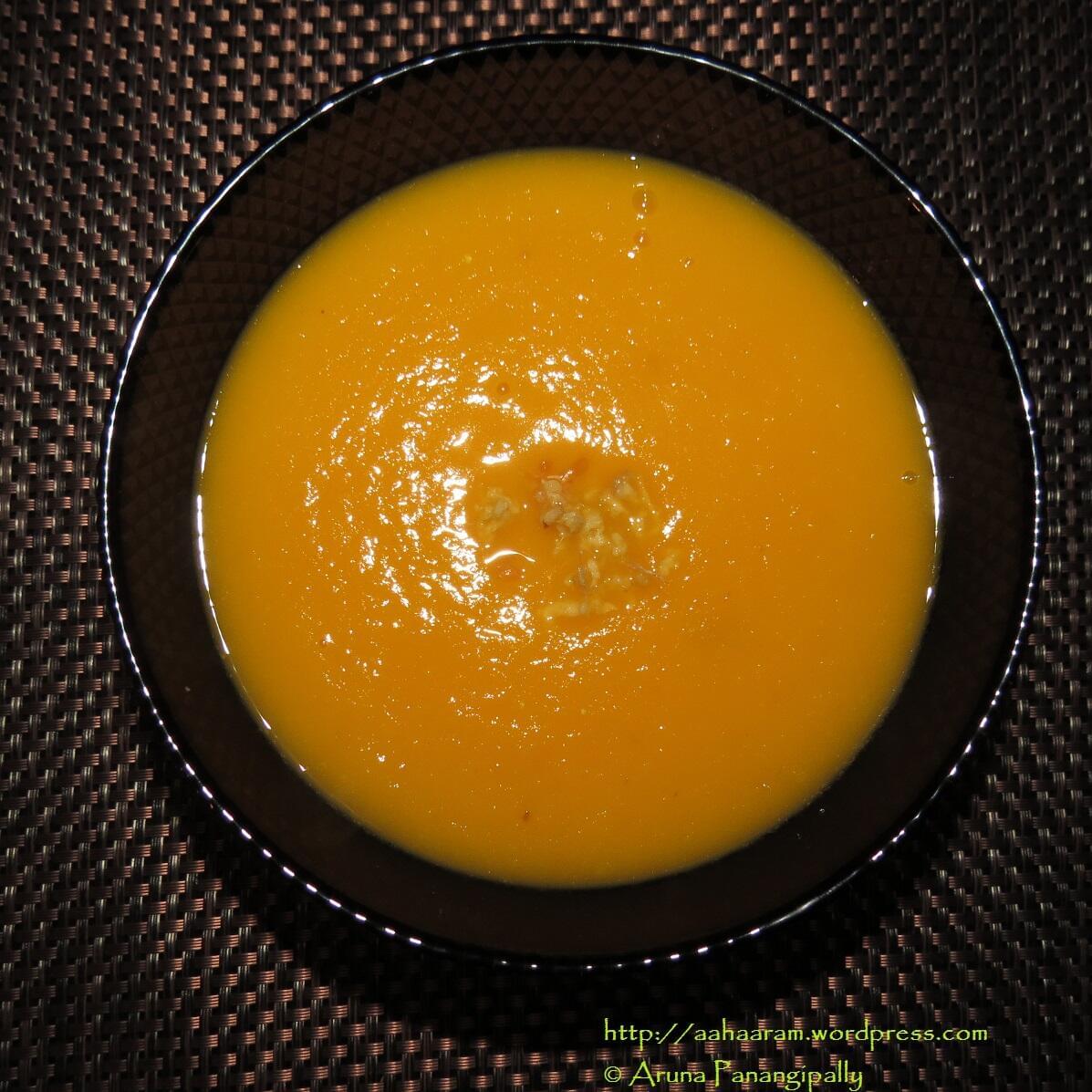 Carrot and Ginger Soup with a Dash of Orange