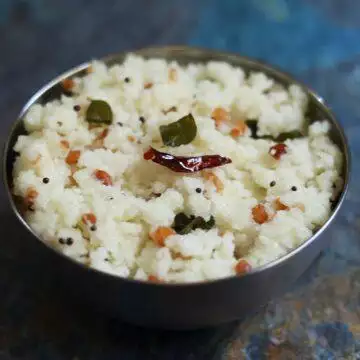 Challa Upma or Majjiga Upma is a tangy, gluten-free dish made by cooking rice rava (coarsely ground raw rice) in buttermilk.