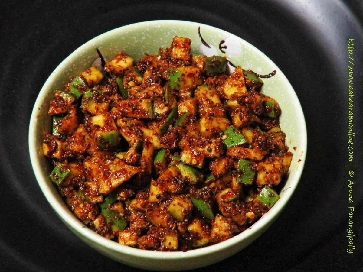 Menthi Mukkalu: Mango pickled in a fried fenugreek-mustard-red chilliy paste